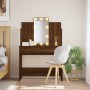 Dressing table with LED lights brown oak 96x40x142 cm by vidaXL, Bedroom Dressers - Ref: Foro24-837899, Price: 94,51 €, Disco...
