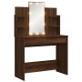 Dressing table with LED lights brown oak 96x40x142 cm by vidaXL, Bedroom Dressers - Ref: Foro24-837899, Price: 94,51 €, Disco...