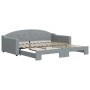 Trundle sofa bed light gray fabric 100x200 cm by vidaXL, Beds and slatted bases - Ref: Foro24-3197535, Price: 265,09 €, Disco...