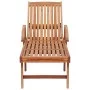 2 teak solid wood sun loungers with cream cushion by vidaXL, Loungers - Ref: Foro24-3073189, Price: 572,81 €, Discount: %