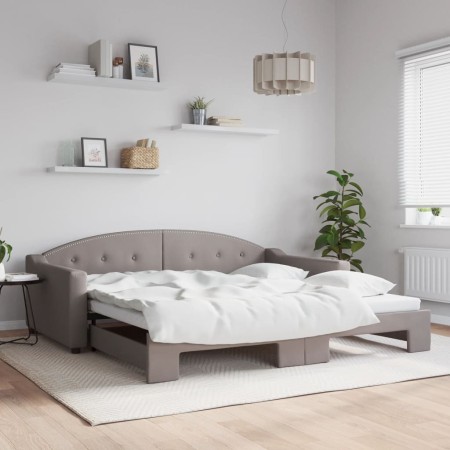 Sofá cama nido tela gris taupe 100x200 cm de vidaXL, Camas y somieres - Ref: Foro24-3197538, Precio: 267,82 €