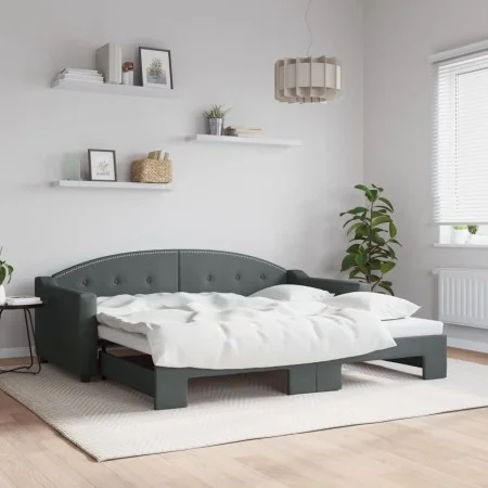 Sofá cama nido tela gris oscuro 90x190 cm de vidaXL, Camas y somieres - Ref: Foro24-3197541, Precio: 241,99 €, Descuento: %