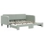 Light gray velvet trundle sofa bed 90x190 cm by vidaXL, Beds and slatted bases - Ref: Foro24-3197076, Price: 241,13 €, Discou...