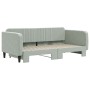 Light gray velvet trundle sofa bed 90x190 cm by vidaXL, Beds and slatted bases - Ref: Foro24-3197076, Price: 241,13 €, Discou...