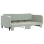 Sofá cama nido terciopelo gris claro 90x190 cm de vidaXL, Camas y somieres - Ref: Foro24-3197076, Precio: 237,47 €, Descuento: %