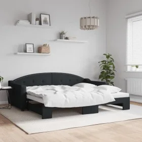 Sofá cama nido tela negro 90x200 cm de vidaXL, Camas y somieres - Ref: Foro24-3197532, Precio: 255,08 €, Descuento: %