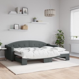 Trundle sofa bed dark gray fabric 80x200 cm by vidaXL, Beds and slatted bases - Ref: Foro24-3197526, Price: 250,42 €, Discoun...