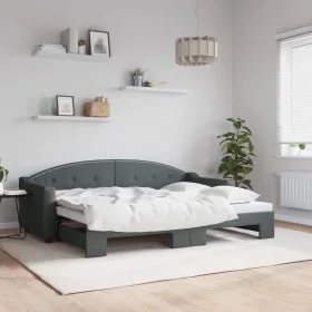 Trundle sofa bed dark gray fabric 80x200 cm by vidaXL, Beds and slatted bases - Ref: Foro24-3197526, Price: 246,71 €, Discoun...