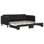 Black velvet trundle sofa bed 100x200 cm by vidaXL, Beds and slatted bases - Ref: Foro24-3197074, Price: 265,04 €, Discount: %