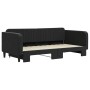 Black velvet trundle sofa bed 100x200 cm by vidaXL, Beds and slatted bases - Ref: Foro24-3197074, Price: 269,18 €, Discount: %