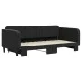 Black velvet trundle sofa bed 100x200 cm by vidaXL, Beds and slatted bases - Ref: Foro24-3197074, Price: 265,04 €, Discount: %