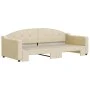Trundle sofa bed cream fabric 90x200 cm by vidaXL, Beds and slatted bases - Ref: Foro24-3197534, Price: 248,53 €, Discount: %