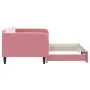 Pink velvet trundle sofa bed 100x200 cm by vidaXL, Beds and slatted bases - Ref: Foro24-3197073, Price: 258,35 €, Discount: %