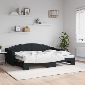 Black fabric trundle sofa bed 80x200 cm by vidaXL, Beds and slatted bases - Ref: Foro24-3197527, Price: 250,81 €, Discount: %
