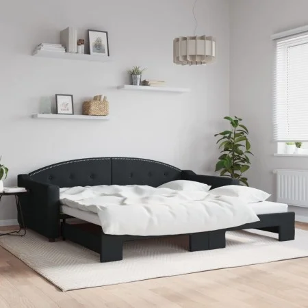 Sofá cama nido tela negro 100x200 cm de vidaXL, Camas y somieres - Ref: Foro24-3197537, Precio: 262,12 €, Descuento: %