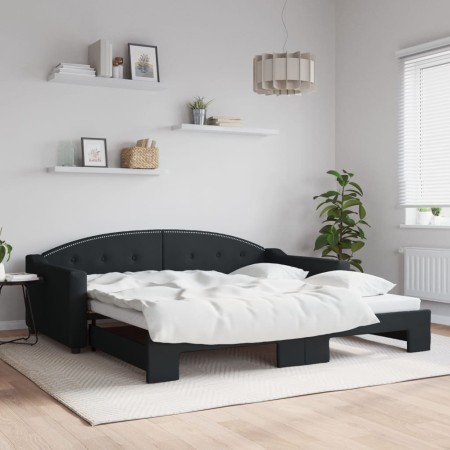 Sofá cama nido tela negro 100x200 cm de vidaXL, Camas y somieres - Ref: Foro24-3197537, Precio: 266,56 €, Descuento: %