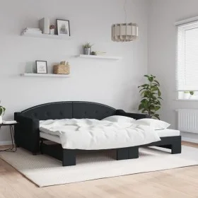Sofá cama nido tela negro 90x190 cm de vidaXL, Camas y somieres - Ref: Foro24-3197542, Precio: 240,57 €, Descuento: %