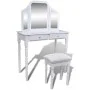 Schminktisch mit Spiegel, 3-in-1-Hocker und 2 Schubladen weiß von vidaXL, Schlafzimmerkommoden - Ref: Foro24-241003, Preis: 1...