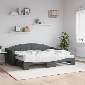 Trundle sofa bed with dark gray fabric mattress 80x200 cm by vidaXL, Beds and slatted bases - Ref: Foro24-3197544, Price: 420...