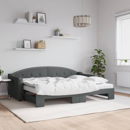 Sofá cama nido con colchón tela gris oscuro 80x200 cm de vidaXL, Camas y somieres - Ref: Foro24-3197544, Precio: 419,47 €, De...
