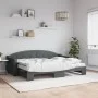 Sofá cama nido con colchón tela gris oscuro 80x200 cm de vidaXL, Camas y somieres - Ref: Foro24-3197544, Precio: 421,38 €, De...
