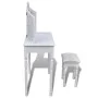 Schminktisch mit Spiegel, 3-in-1-Hocker und 2 Schubladen weiß von vidaXL, Schlafzimmerkommoden - Ref: Foro24-241003, Preis: 1...