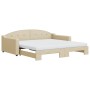 Trundle sofa bed with cream fabric mattress 100x200 cm by vidaXL, Beds and slatted bases - Ref: Foro24-3197557, Price: 431,82...