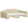 Ausziehbares Schlafsofa mit cremefarbener Stoffmatratze 100 x 200 cm von vidaXL, Betten und Lattenroste - Ref: Foro24-3197557...