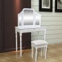 Dressing table with mirror 3 in 1 stool and 2 drawers white by vidaXL, Bedroom Dressers - Ref: Foro24-241003, Price: 162,64 €...