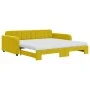 Trundle sofa bed with yellow velvet mattress 100x200 cm by vidaXL, Beds and slatted bases - Ref: Foro24-3196965, Price: 423,8...