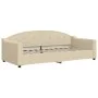 Trundle sofa bed with cream fabric mattress 90x200 cm by vidaXL, Beds and slatted bases - Ref: Foro24-3197552, Price: 441,49 ...