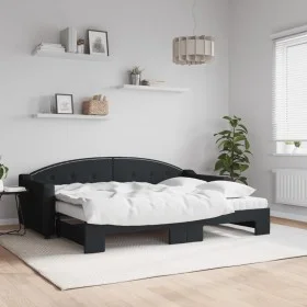 Trundle sofa bed with black fabric mattress 80x200 cm by vidaXL, Beds and slatted bases - Ref: Foro24-3197545, Price: 421,03 ...