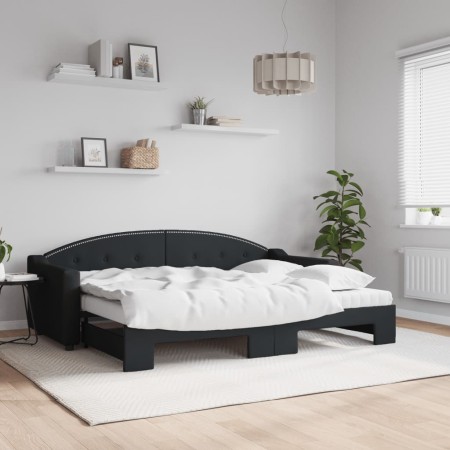 Trundle sofa bed with black fabric mattress 80x200 cm by vidaXL, Beds and slatted bases - Ref: Foro24-3197545, Price: 419,94 ...
