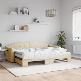 Sofá cama nido con colchón tela crema 80x200 cm de vidaXL, Camas y somieres - Ref: Foro24-3197547, Precio: 421,79 €, Descuent...