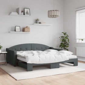 Sofá cama nido con colchón tela gris oscuro 90x190