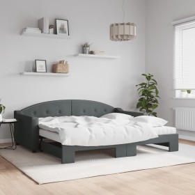 Sofá cama nido con colchón tela gris oscuro 90x190 cm de vidaXL, Camas y somieres - Ref: Foro24-3197559, Precio: 410,72 €, De...