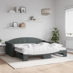 Trundle sofa bed with dark gray fabric mattress 90x190 cm by vidaXL, Beds and slatted bases - Ref: Foro24-3197559, Price: 397...