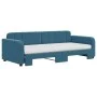 Trundle sofa bed with blue velvet mattress 90x200 cm by vidaXL, Beds and slatted bases - Ref: Foro24-3196952, Price: 485,56 €...