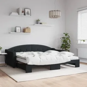 Trundle sofa bed with black fabric mattress 90x200 cm by vidaXL, Beds and slatted bases - Ref: Foro24-3197550, Price: 448,57 ...