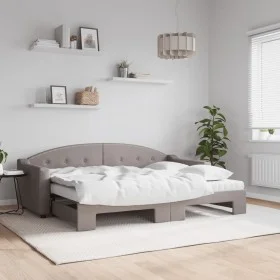Trundle sofa bed with taupe gray fabric mattress 80x200 cm by vidaXL, Beds and slatted bases - Ref: Foro24-3197546, Price: 42...
