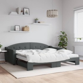 Trundle sofa bed with dark gray fabric mattress 100x200 cm by vidaXL, Beds and slatted bases - Ref: Foro24-3197554, Price: 43...