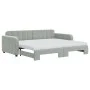 Trundle sofa bed with light gray velvet mattress 90x200 cm by vidaXL, Beds and slatted bases - Ref: Foro24-3196953, Price: 45...