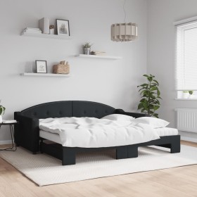 Trundle sofa bed with black fabric mattress 90x190 cm by vidaXL, Beds and slatted bases - Ref: Foro24-3197560, Price: 416,93 ...
