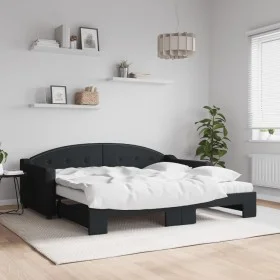 Trundle sofa bed with black fabric mattress 90x190 cm by vidaXL, Beds and slatted bases - Ref: Foro24-3197560, Price: 407,35 ...