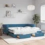 Sofá cama nido con cajones terciopelo azul 90x200 cm de vidaXL, Camas y somieres - Ref: Foro24-3197818, Precio: 290,27 €, Des...