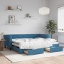 Trundle sofa bed with drawers blue velvet 90x200 cm by vidaXL, Beds and slatted bases - Ref: Foro24-3197818, Price: 289,86 €,...