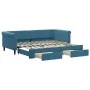 Sofá cama nido con cajones terciopelo azul 90x200 cm de vidaXL, Camas y somieres - Ref: Foro24-3197818, Precio: 290,27 €, Des...