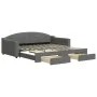 Sofá cama nido con cajones tela gris oscuro 100x200 cm de vidaXL, Camas y somieres - Ref: Foro24-3197572, Precio: 308,48 €, D...