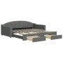 Trundle sofa bed with drawers dark gray fabric 100x200 cm by vidaXL, Beds and slatted bases - Ref: Foro24-3197572, Price: 305...