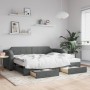 Sofá cama nido con cajones tela gris oscuro 80x200 cm de vidaXL, Camas y somieres - Ref: Foro24-3197666, Precio: 294,82 €, De...